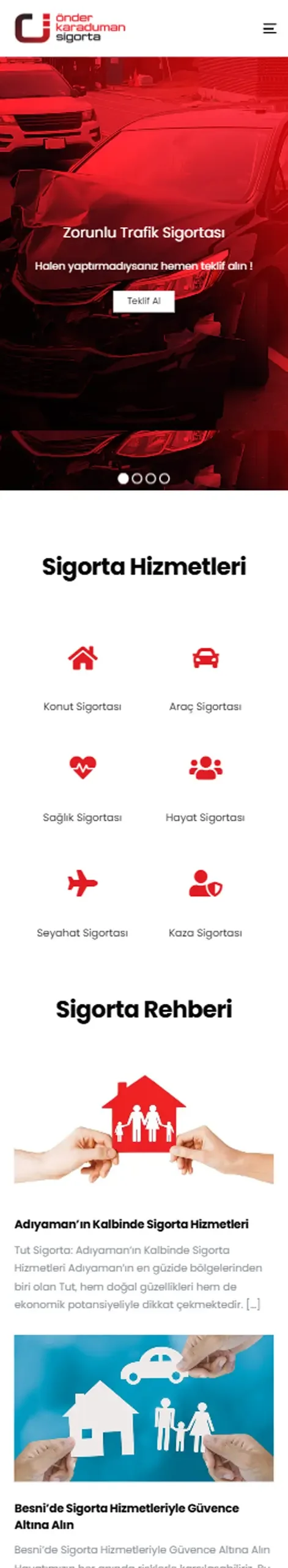 Önder Karaduman Sigorta mobil görünümü