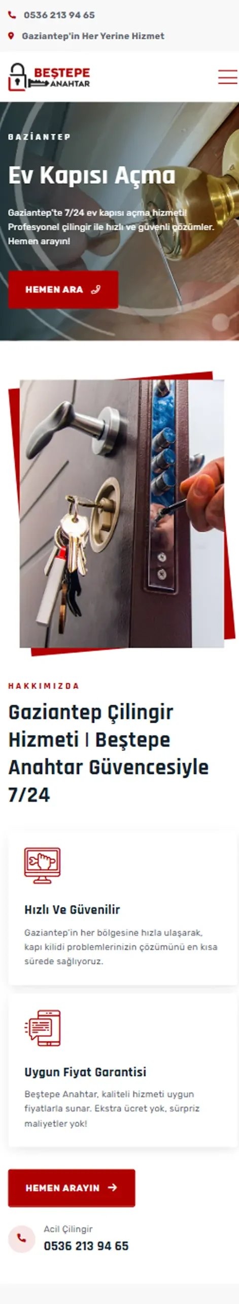 Beştepe Anahtar mobil görünümü