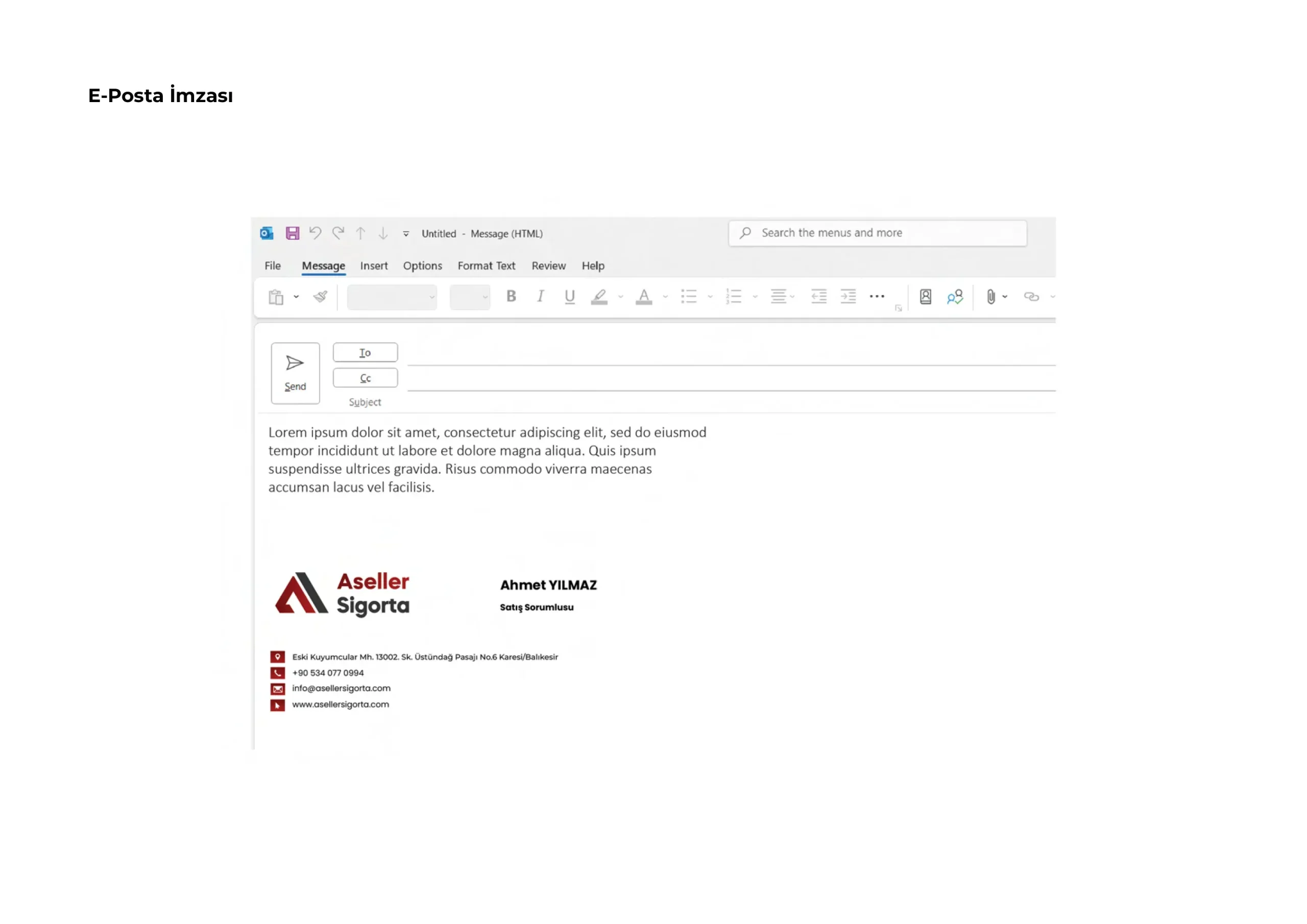 Aseller Sigorta E-Posta İmza Tasarımı