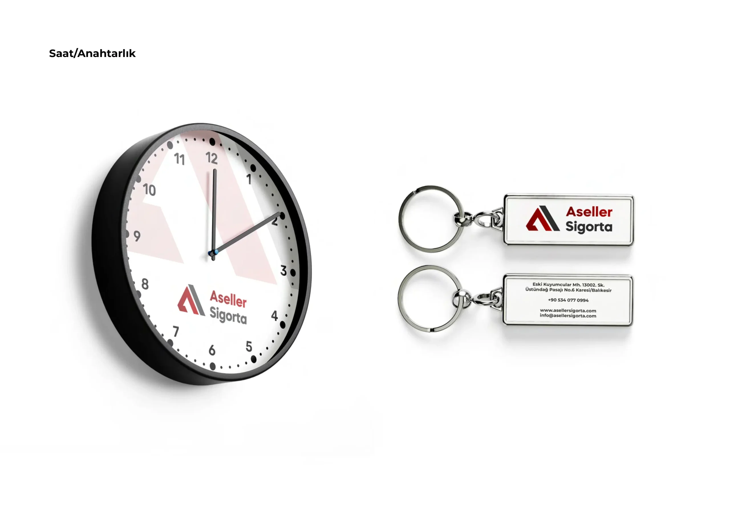Aseller Sigorta Promosyon Saat ve Anahtarlık Tasarımı