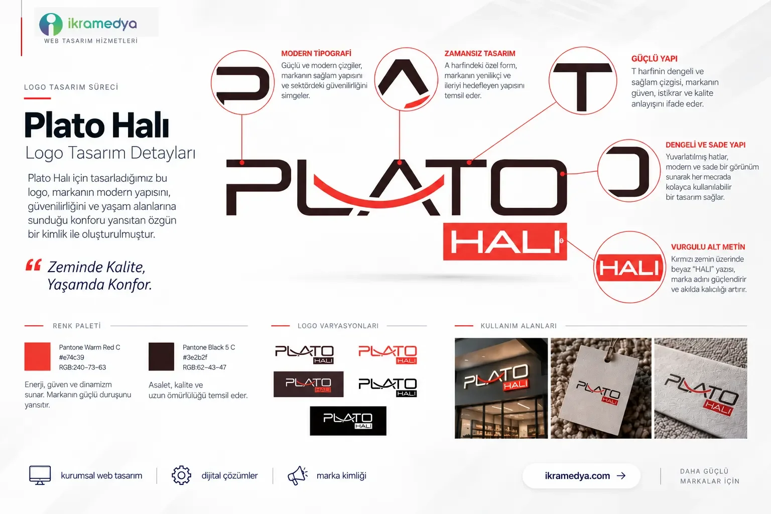 Plato Halı Logo Tasarım Detayları